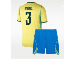 Brasilien Gabriel Magalhaes #3 Replika Hemmatröja Barn VM 2026 Kortärmad (+ Korta byxor)